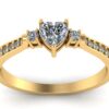 Heart Solitaire Diamond Ring Made In 18 / 14 / 10 KT Gold Studded With Certified Lab Diamonds For The Wedding And Anniversary Gift For Her