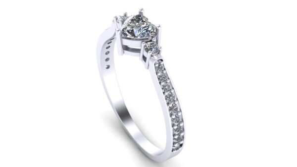 Heart Solitaire Diamond Ring Made In 18 / 14 / 10 KT Gold Studded With Certified Lab Diamonds For The Wedding And Anniversary Gift For Her