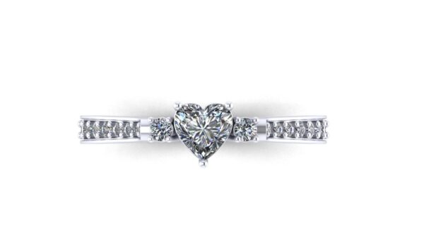 Heart Solitaire Diamond Ring Made In 18 / 14 / 10 KT Gold Studded With Certified Lab Diamonds For The Wedding And Anniversary Gift For Her