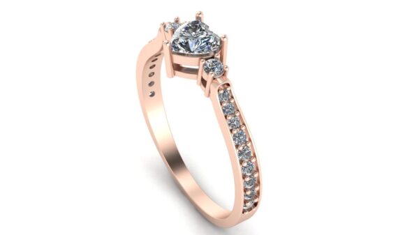 Heart Solitaire Diamond Ring Made In 18 / 14 / 10 KT Gold Studded With Certified Lab Diamonds For The Wedding And Anniversary Gift For Her