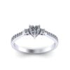 Heart Solitaire Diamond Ring Made In 18 / 14 / 10 KT Gold Studded With Certified Lab Diamonds For The Wedding And Anniversary Gift For Her