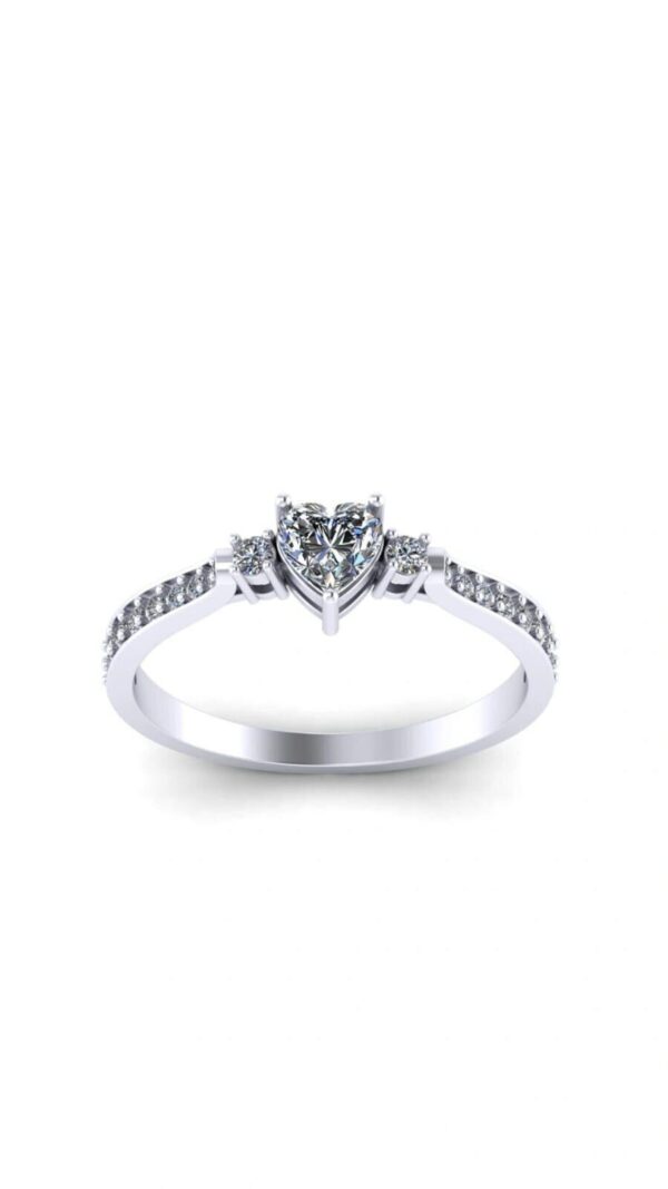 Heart Solitaire Diamond Ring Made In 18 / 14 / 10 KT Gold Studded With Certified Lab Diamonds For The Wedding And Anniversary Gift For Her