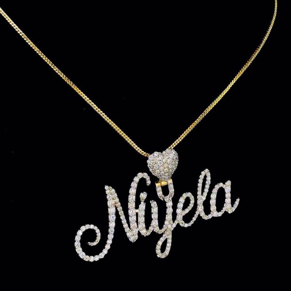 Iced Out Any Name Pendant Made In 925 Sterling Silver Studded With Shinny Moissanite Diamonds For The Birthday And Anniversary Gift For Her