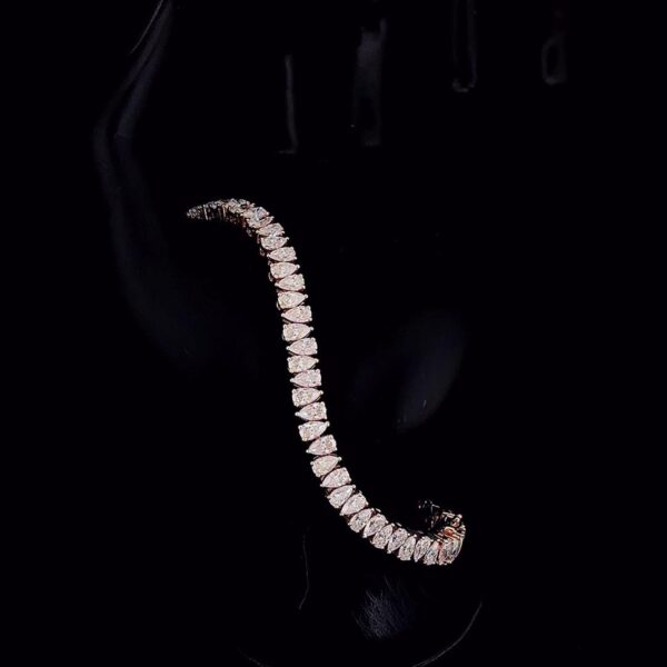 Iced Out Pear Diamond Bracelet Made In 18 / 14 / 10 KT Gold Embellished With Shinny Moissanite Diamond For The Birthday And Anniversary Gift