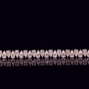 Iced Out Pear Diamond Bracelet Made In 18 / 14 / 10 KT Gold Embellished With Shinny Moissanite Diamond For The Birthday And Anniversary Gift