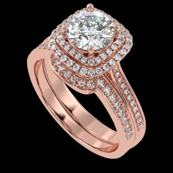 Solitaire Round Halo Ring Made In 18 / 14 / 10 KT Gold Embellished With Certified Lab Diamond For The Wedding And Anniversary Gift For Her