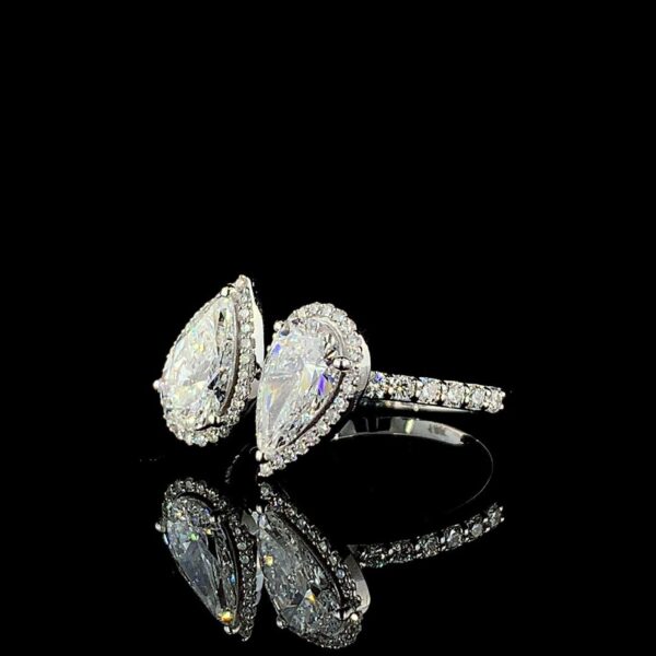 Beautiful Pear Diamond Ring Made In 18 / 14 / 10 KT Gold Embellished With Shinny Moissanite Diamond For Wedding And Anniversary Gift For Her