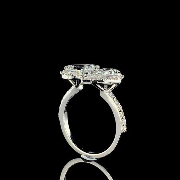 Beautiful Pear Diamond Ring Made In 18 / 14 / 10 KT Gold Embellished With Shinny Moissanite Diamond For Wedding And Anniversary Gift For Her