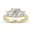 Three Stone Engagement Ring Made In 18 / 14 / 10 KT Gold Embellished With Certified Lab Diamonds For The Engagement And Wedding Gift For Her