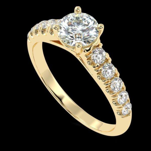 Elegant Round Diamond Wedding Ring Made In 18 / 14 / 10 KT Gold Embellished With Certified Lab Diamonds For The Wedding And Anniversary Gift