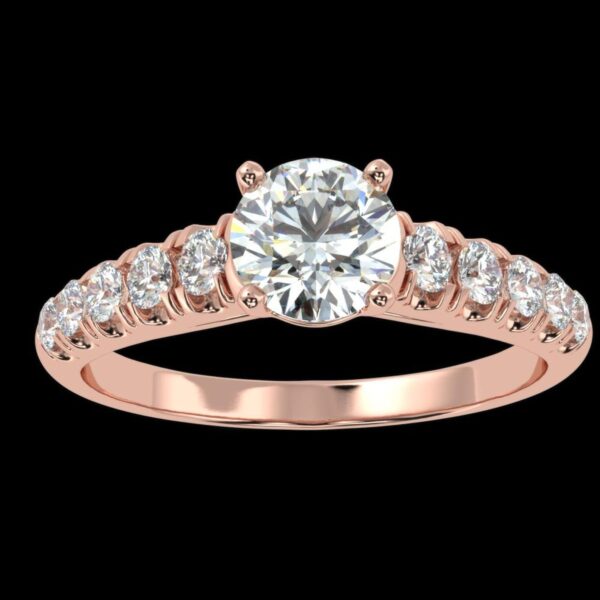 Elegant Round Diamond Wedding Ring Made In 18 / 14 / 10 KT Gold Embellished With Certified Lab Diamonds For The Wedding And Anniversary Gift