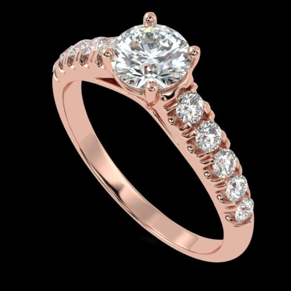 Elegant Round Diamond Wedding Ring Made In 18 / 14 / 10 KT Gold Embellished With Certified Lab Diamonds For The Wedding And Anniversary Gift