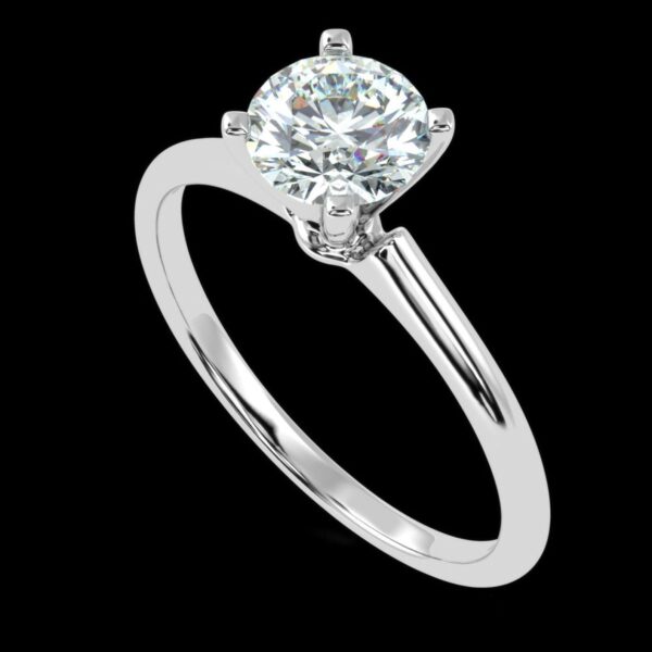 Round Solitaire Diamond Ring Made In 18 / 14 / 10 KT Gold Embellished With Certified Lab Diamonds For Anniversary And Wedding Gift For Her