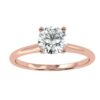 Round Solitaire Diamond Ring Made In 18 / 14 / 10 KT Gold Embellished With Certified Lab Diamonds For Anniversary And Wedding Gift For Her