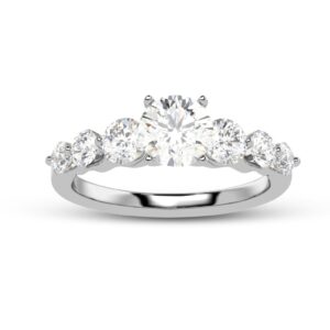 Unique Style Round Diamond Ring Made In 18/14/10 KT Gold Embellished With Certified Lab Diamond For The Wedding And Anniversary Gift For Her