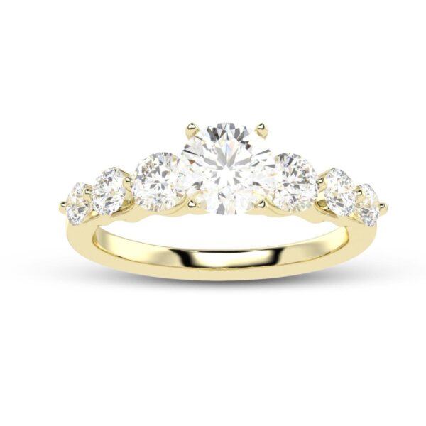 Unique Style Round Diamond Ring Made In 18/14/10 KT Gold Embellished With Certified Lab Diamond For The Wedding And Anniversary Gift For Her