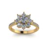 Elegance Round Diamond Ring Made In 18 / 14 / 10 KT Gold Embellished With Certified Lab Diamond For The Wedding And Anniversary Gift For Her