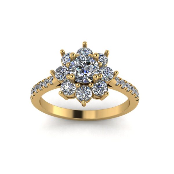 Elegance Round Diamond Ring Made In 18 / 14 / 10 KT Gold Embellished With Certified Lab Diamond For The Wedding And Anniversary Gift For Her