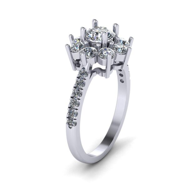 Elegance Round Diamond Ring Made In 18 / 14 / 10 KT Gold Embellished With Certified Lab Diamond For The Wedding And Anniversary Gift For Her