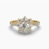 Elegance Round Diamond Ring Made In 18 / 14 / 10 KT Gold Embellished With Certified Lab Diamond For The Wedding And Anniversary Gift For Her
