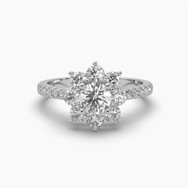 Elegance Round Diamond Ring Made In 18 / 14 / 10 KT Gold Embellished With Certified Lab Diamond For The Wedding And Anniversary Gift For Her
