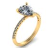 Pear Solitaire Beautiful Ring Made In 18 / 14 / 10 KT Gold Studded With Certified Lab Diamonds For The Wedding And Anniversary Gift For Her
