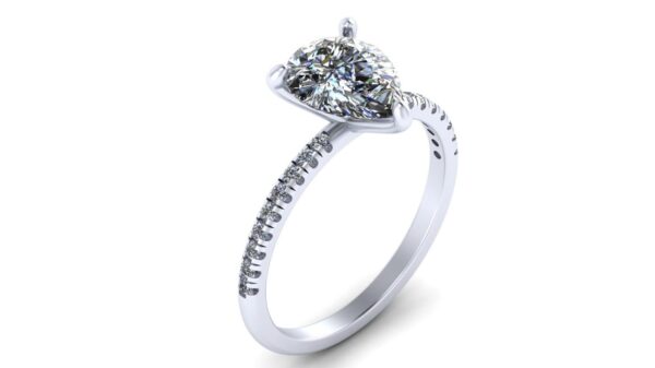Pear Solitaire Beautiful Ring Made In 18 / 14 / 10 KT Gold Studded With Certified Lab Diamonds For The Wedding And Anniversary Gift For Her