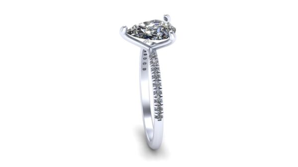 Pear Solitaire Beautiful Ring Made In 18 / 14 / 10 KT Gold Studded With Certified Lab Diamonds For The Wedding And Anniversary Gift For Her