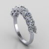 Seven Stone Round Diamond Ring Made In 18 / 14 / 10 KT Gold Embellished With Shinny Moissanite Diamonds For The Wedding And Anniversary Gift