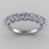 Seven Stone Round Diamond Ring Made In 18 / 14 / 10 KT Gold Embellished With Shinny Moissanite Diamonds For The Wedding And Anniversary Gift