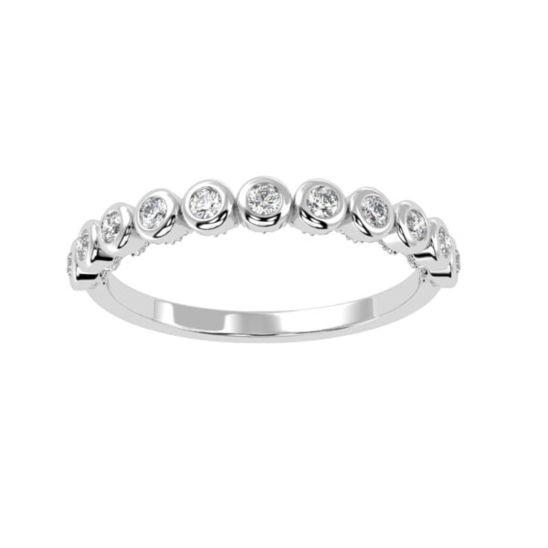 Round Diamond Wedding Ring Made In 18 / 14 / 10 KT Gold Embellished With Shinny Moissanite Diamonds For The Wedding And Anniversary Gift