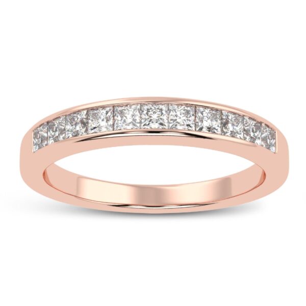 Eternity Elegance Round Diamond Ring Made In 18/14/10 KT Gold Studded With Shinny Moissanite Diamonds For The Wedding And Anniversary Gift