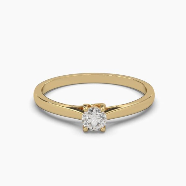 Round Solitaire Wedding Diamond Ring Made In 18 / 14 / 10 KT Gold Studded With Certified Lab Diamonds For The Wedding And Anniversary Gift
