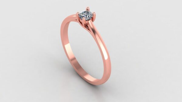 Round Solitaire Wedding Diamond Ring Made In 18 / 14 / 10 KT Gold Studded With Certified Lab Diamonds For The Wedding And Anniversary Gift