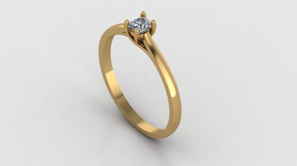 Round Solitaire Wedding Diamond Ring Made In 18 / 14 / 10 KT Gold Studded With Certified Lab Diamonds For The Wedding And Anniversary Gift