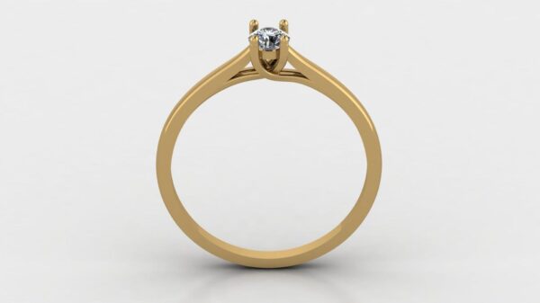 Round Solitaire Wedding Diamond Ring Made In 18 / 14 / 10 KT Gold Studded With Certified Lab Diamonds For The Wedding And Anniversary Gift