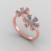 Beautiful Flower Round Diamond Ring Made In 18 / 14 / 10 KT Gold Studded With Certified Lab Diamonds For The Birthday And Anniversary Gift