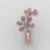Beautiful Flower Round Diamond Ring Made In 18 / 14 / 10 KT Gold Studded With Certified Lab Diamonds For The Birthday And Anniversary Gift