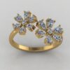 Beautiful Flower Round Diamond Ring Made In 18 / 14 / 10 KT Gold Studded With Certified Lab Diamonds For The Birthday And Anniversary Gift