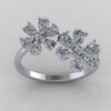 Beautiful Flower Round Diamond Ring Made In 18 / 14 / 10 KT Gold Studded With Certified Lab Diamonds For The Birthday And Anniversary Gift