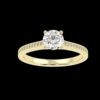 Round Solitaire Wedding Ring Made In 18 / 14 / 10 KT Gold Embellished With Shinny Moissanite Diamonds For The Wedding And Anniversary Gift