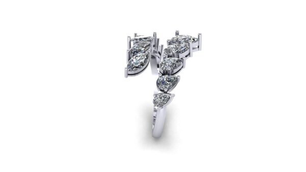 Pear And Marquise Diamond Ring Made In 18 / 14 / 10 KT Gold Embellished With Certified Lab Diamonds For The Wedding And Anniversary Gift