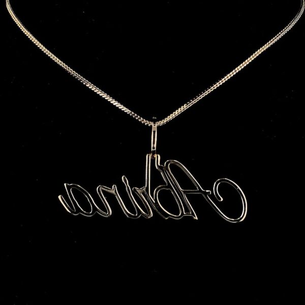 Iced Out Any Name Pendant Made In 14 / 10 KT Gold Embellished With Shinny Moissanite Diamonds For The Birthday And Anniversary Gift For Her