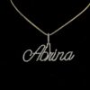 Iced Out Any Name Pendant Made In 14 / 10 KT Gold Embellished With Shinny Moissanite Diamonds For The Birthday And Anniversary Gift For Her