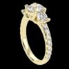 Three Stone Round Diamond Ring Made In 18 / 14 / 10 KT Gold Embellished With Certified Lab Diamonds For The Wedding And Anniversary Gift