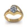 Pear Solitaire Unique Style Diamond Ring Made In 18/14/10 KT Gold Studded With Certified Lab Diamonds For The Wedding And Anniversary Gift