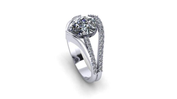 Pear Solitaire Unique Style Diamond Ring Made In 18/14/10 KT Gold Studded With Certified Lab Diamonds For The Wedding And Anniversary Gift