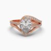 Pear Solitaire Unique Style Diamond Ring Made In 18/14/10 KT Gold Studded With Certified Lab Diamonds For The Wedding And Anniversary Gift