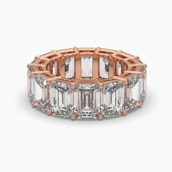 Beautiful Emerald Diamond Ring Made In 18 / 14 / 10 KT Gold Embellished With Certified Lab Diamonds For The Wedding And Anniversary Gift