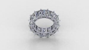 Beautiful Emerald Diamond Ring Made In 18 / 14 / 10 KT Gold Embellished With Certified Lab Diamonds For The Wedding And Anniversary Gift